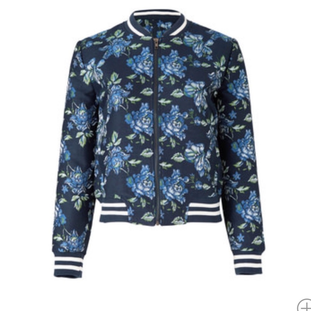 BB dakota zoey floral jacquard bomber jacket